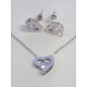 SET náušnice a retiazka s príveskom srdce zirkón z chirurgickej ocele VSO4548521 316/L 5,21g