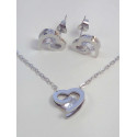 SET náušnice a retiazka s príveskom srdce zirkón z chirurgickej ocele VSO4548521 316/L 5,21g