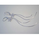 Dámske strieborné visiace naušnice kvietoček s kamienkami ródium VAS270 925/1000 2,70 g