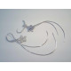 Dámske strieborné visiace naušnice kvietoček s kamienkami ródium VAS270 925/1000 2,70 g