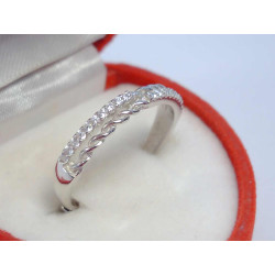 Ródiovaný dámsky strieborný prsteň s kamienkami DPS54169 925/1000 1,69 g