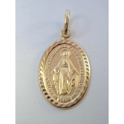Zlatý medailón Panna Mária VI117Z žlté zlato 14 karátov 585/1000 1,17g
