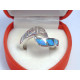 Strieborný prsteň  s modrým opálom ródiovaný DPS54333 925/1000 3,33 g