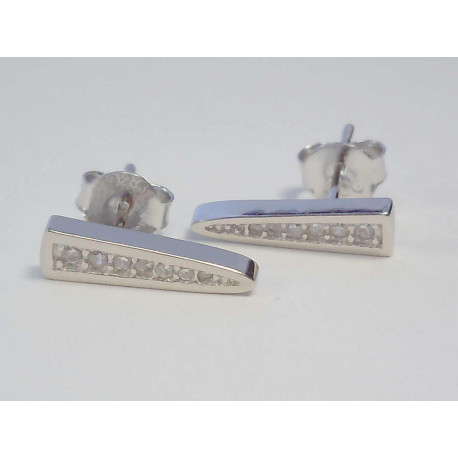 Napichovacie dámske strieborné naušnice s kamienkami ródium DAS134 925/1000 1,34g