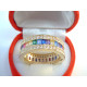 Výrazný dámsky zlatý prsteň žlté zlato farebné zirkóniky VP58551Z 14 karátov 585/1000 5,51 g
