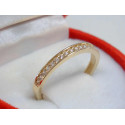 Jemný zlatý prsteň žlté zlato kamienky v obruči VP48127Z 14 karátov 585/1000 1,27 g