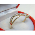 Zlatý dámsky prsteň zaujímavý vzhľad zirkóniky VP57156Z žlté zlato 14 karátov 585/1000 1,56 g