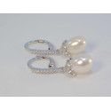 Strieborné visiace náušnice perla/zirkóny VAS354 925/1000 3,54g