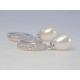 Strieborné visiace náušnice kruhy perla/zirkón VAS433 925/1000 4,33g