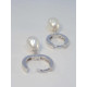 Strieborné visiace náušnice kruhy perla/zirkón VAS433 925/1000 4,33g