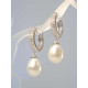 Strieborné visiace náušnice kruhy perla/zirkón VAS433 925/1000 4,33g