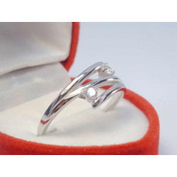 Zaujímavý dámsky strieborný prsteň so zirkónmi VAS59223 925/1000 2,23g