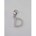 Strieborný prívesok písmeno D zirkóny VIS082 925/1000 0,82g