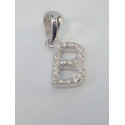 Strieborný prívesok písmeno B zdobený zirkónmi VIS082 925/1000 0,82g