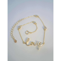 Strieborný pozlatený náramok love zirkóny DNS17239 925/1000 2,39g