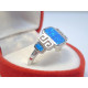 Strieborný dámsky prsteň s modrým opálom ródium VPS60379 925/1000 3,79 g