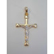 Zlatý prívesok križ s Ježišom žltobiele zlato DI099V 14 karátov 585/1000 0,99 g