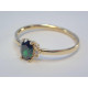 Zlatý dámsky prsteň so zeleným kameňom žlté zlato DP58161Z 14 karátov 585/1000 1,61 g