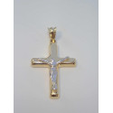 Zlatý prívesok Ježiš na kríži viacfarebné zlato VI129V 14 karátov 585/1000 1,29 g