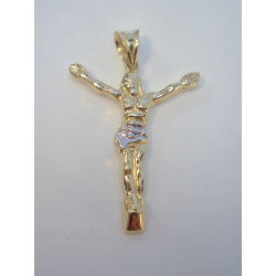 Zlatý prívesok Ukrižovaný Ježiš viacfarebné zlato VI162V 14 karátov 585/1000 1,62 g