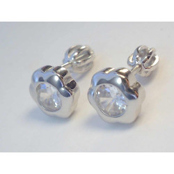 Strieborné náušnice kvietky zdobené zirkónmi VAS226 925/1000 2,26g