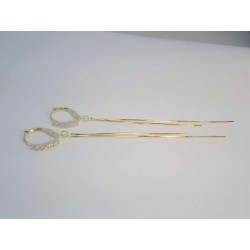 Strieborné pozlátené visiace náušnice so zirkónmi VAS223 925/1000 2,23g