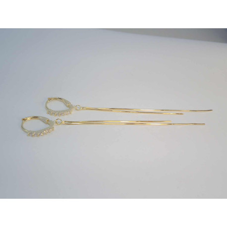 Strieborné pozlátené visiace náušnice so zirkónmi VAS223 925/1000 2,23g