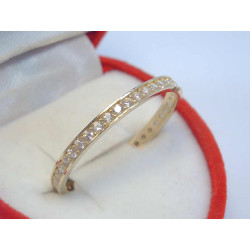 Jednoduchý dámsky zlatý prsteň kamienky zirkónu žlté zlato VP63156Z 14 karátov 585/1000 1,56 g