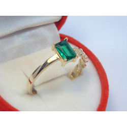 Zlatý dámsky prsteň zelené očko žlté zlato VP59197Z 14 karátov 585/1000 1,97 g