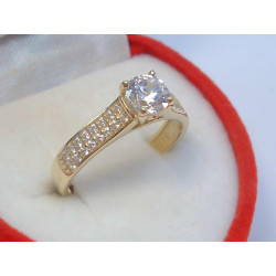 Snubný dámsky zlatý prsteň žlté zlato číre zikróniky VP50220Z 14 karátov 585/1000 2,20 g