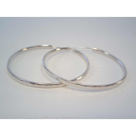 Strieborné náušnice gravírované kruhy VAS68 928/1000 6,80g