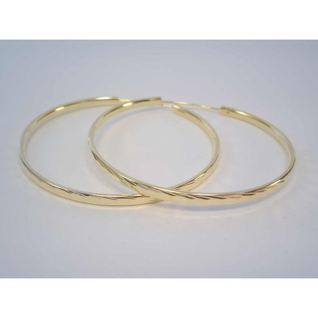 Strieborné pozlátené náušnice vzorované kruhy VAS672 925/1000 6,72g