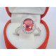 Strieborný prsteň červený oválny zirkón VAS53315 925/1000 3,15g