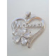 Strieborný prívesok srdce s nápisom MAMA / zirkóny v kvete VIS394 925/1000 3,94g