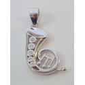 Strieborný prívesok saxofón zdobený zirkónmi VIS129 925/1000 1,29g