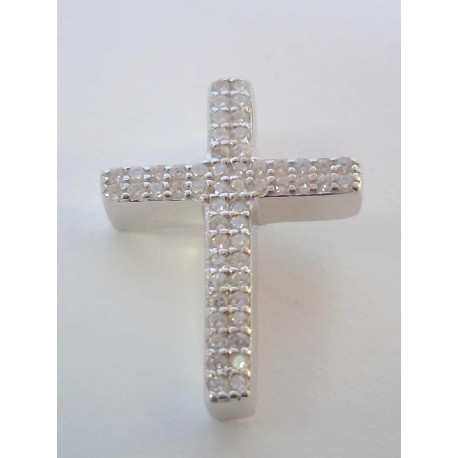 Strieborný prívesok kríž s kamienkami zirkónu VIS233 925/1000 2,33g