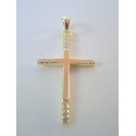 Pozlátený strieborný prívesok krížik zirkóniky VIS144 925/1000 1,44 g