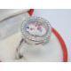 Strieborný prsteň okrúhle priehľadné očko farebné zirkóny VPS60331 925/1000 3,31g