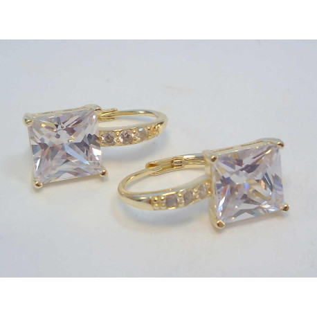 Pozlátené dámske strieborné naušnice číry zirkón VAS427 925/1000 4,27 g
