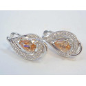 Dámske strieborné naušnice so zirkónmi ródium VAS366 925/1000 3,66 g