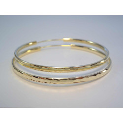 Vzorované dámske naušnice kruhy pozlátené striebro VAS664 925/1000 6,64 g