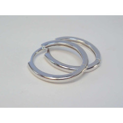 Rodiované naušnice strieborné kruhy hladké UNISEX VAS216 925/1000 2,16 g