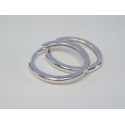Rodiované naušnice strieborné kruhy hladké UNISEX VAS216 925/1000 2,16 g
