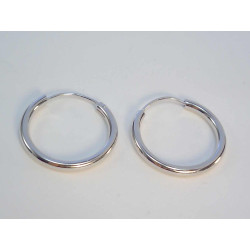 Strieborné naušnice kruhy hladký povrch UNISEX ródium VAS174 925/1000 1,74 g