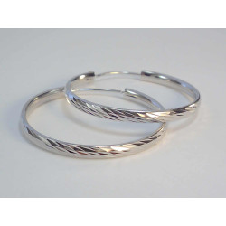 Dámske strieborné naušnice vzorované kruhy ródium VAS382 925/1000 3,82 g