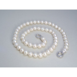 Strieborná retiazka biele perly DRS504047 925/1000 40,47g