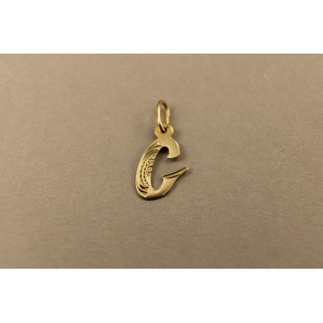 Zlatý prívesok vzorovaný písmeno G žlté zlato VI039Z