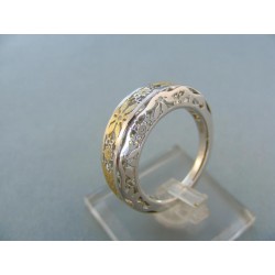 Moderný dámsky prsteň dvojfarebné zlato